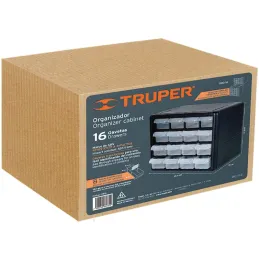 Organizador 16 Gavetas 27x16x22cm Compartimientos ABS Truper 11851 Truper-Organizador 16 Gavetas 27x16x22cm Compartimientos ABS 