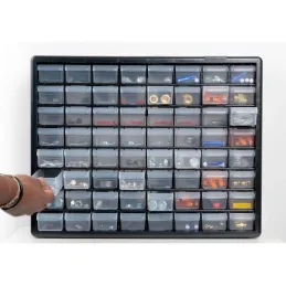 Organizador 64 Gavetas 51x16x40cm Compartimientos ABS Truper 10895 Truper-Organizador 64 Gavetas 51x16x40cm Compartimientos ABS 