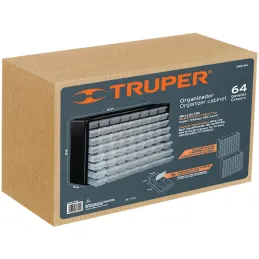 Organizador 64 Gavetas 51x16x40cm Compartimientos ABS Truper 10895 Truper-Organizador 64 Gavetas 51x16x40cm Compartimientos ABS 