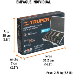 Juegos de Brocas y Cinceles SDS Plus 15 Piezas, Truper 11897 Truper-Juegos de Brocas y Cinceles SDS Plus 15 Piezas, Truper 11897