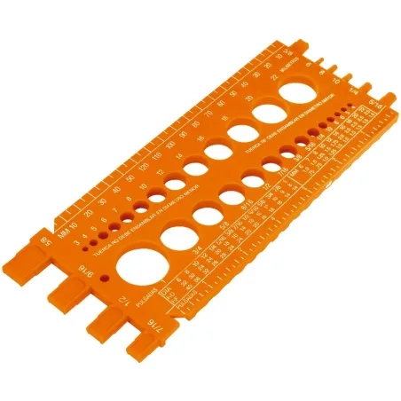 Regla Calibradora de Tuerca y Tornillos STD y MM 22cm, Truper 10811 Truper-Regla Calibradora de Tuerca y Tornillos STD y MM 22cm