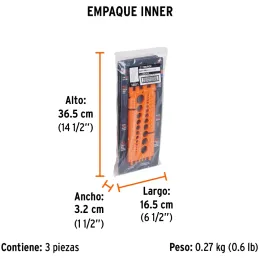 Regla Calibradora de Tuerca y Tornillos STD y MM 22cm, Truper 10811 Truper-Regla Calibradora de Tuerca y Tornillos STD y MM 22cm