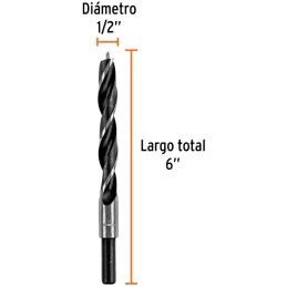 Brocas para Madera 1/2" x150mm, Truper 101696 Truper-Brocas para Madera 1/2" x150mm, Truper 101696 Punta centradora para una per