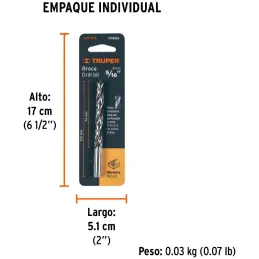 Brocas para Madera 5/16" x105mm, Truper 101693 Truper-Brocas para Madera 5/16" x105mm, Truper 101693 Punta centradora para una p