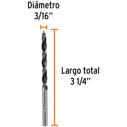 Brocas para Madera 3/16" x85mm, Truper 101629 Truper-Brocas para Madera 3/16" x85mm, Truper 101629 Punta centradora para una per