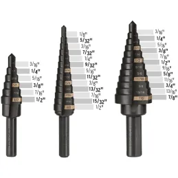 Juego de Brocas Escalonadas HSS 3 Piezas Split Point, Truper 100988 Truper-Juego de Brocas Escalonadas HSS 3 Piezas Split Point,