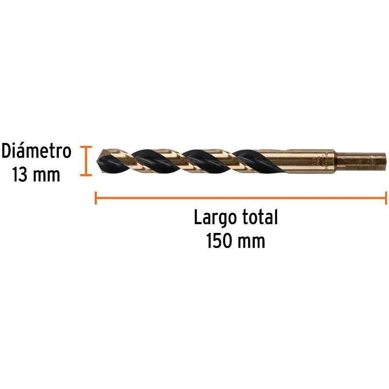Brocas Metal HSS 13mm xL151mm Truper 14337 Truper-Brocas Metal HSS 13mm xL151mm Truper 14337 Punta Split Point autocentrable par