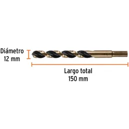 Brocas Metal HSS 12mm xL151mm Truper 14333 Truper-Brocas Metal HSS 12mm xL151mm Truper 14333 Punta Split Point autocentrable par