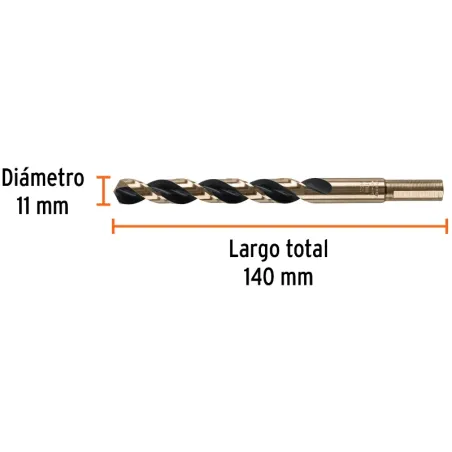 Brocas Metal HSS 11mm xL142mm Truper 14329 Truper-Brocas Metal HSS 11mm xL142mm Truper 14329 Punta Split Point autocentrable par