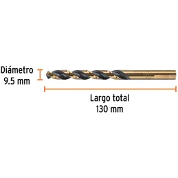 Brocas Metal HSS 9.5mm xL125mm Truper 14319 Truper-Brocas Metal HSS 9.5mm xL125mm Truper 14319 Punta Split Point autocentrable p