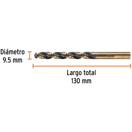 Brocas Metal HSS 9.5mm xL125mm Truper 14319 Truper-Brocas Metal HSS 9.5mm xL125mm Truper 14319 Punta Split Point autocentrable p