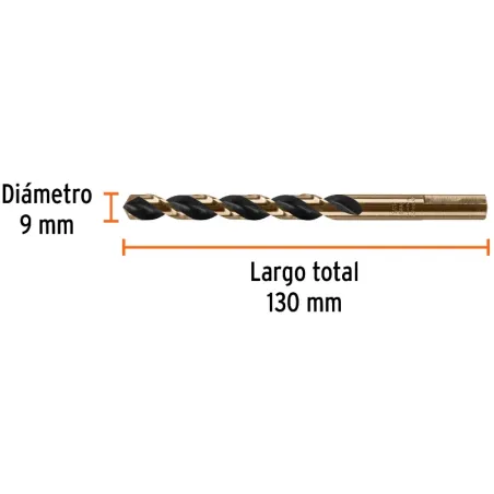 Brocas Metal HSS 9mm xL125mm Truper 14207 Truper-Brocas Metal HSS 9mm xL125mm Truper 14207 Punta Split Point autocentrable para 