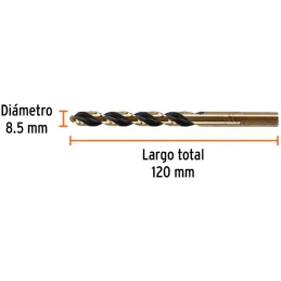 Brocas Metal HSS 8.5mm xL117mm Truper 14179 Truper-Brocas Metal HSS 8.5mm xL117mm Truper 14179 Punta Split Point autocentrable p