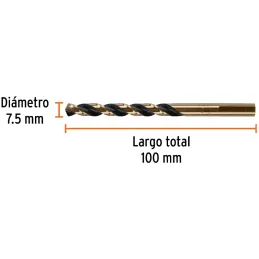Brocas Metal HSS 7.5mm xL109mm Truper 14154 Truper-Brocas Metal HSS 7.5mm xL109mm Truper 14154 Punta Split Point autocentrable p