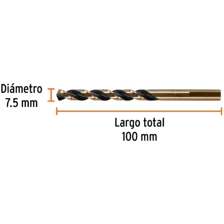 Brocas Metal HSS 7.5mm xL109mm Truper 14154 Truper-Brocas Metal HSS 7.5mm xL109mm Truper 14154 Punta Split Point autocentrable p