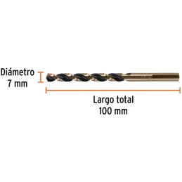 Brocas Metal HSS 7mm xL109mm Truper 14153 Truper-Brocas Metal HSS 7mm xL109mm Truper 14153 Punta Split Point autocentrable para 