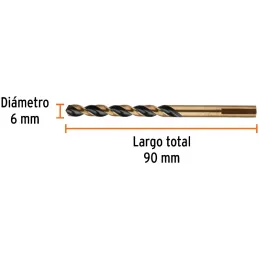 Brocas Metal HSS 6mm xL93mm Truper 14150 Truper-Brocas Metal HSS 6mm xL93mm Truper 14150 Punta Split Point autocentrable para pe