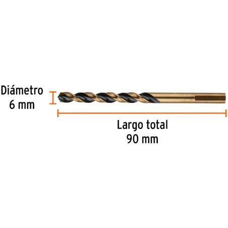 Brocas Metal HSS 6mm xL93mm Truper 14150 Truper-Brocas Metal HSS 6mm xL93mm Truper 14150 Punta Split Point autocentrable para pe