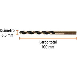 Brocas Metal HSS 6.5mm xL101mm Truper 14151 Truper-Brocas Metal HSS 6.5mm xL101mm Truper 14151 Punta Split Point autocentrable p