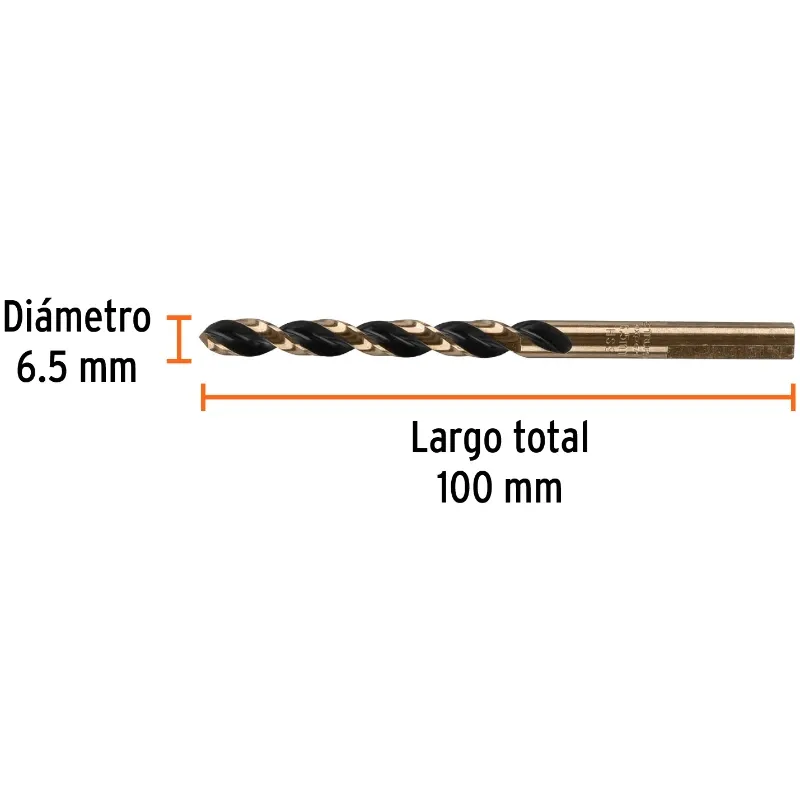 Brocas Metal HSS 6.5mm xL101mm Truper 14151 Truper-Brocas Metal HSS 6.5mm xL101mm Truper 14151 Punta Split Point autocentrable p