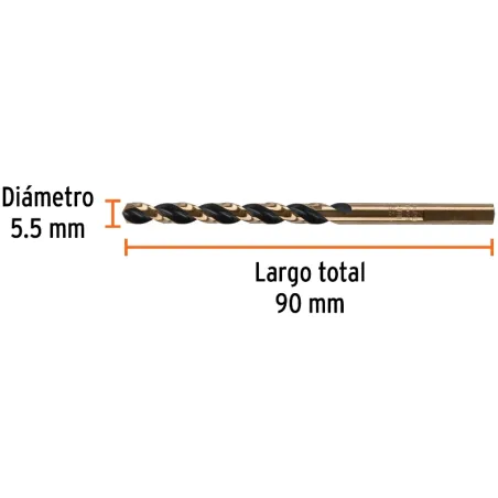 Brocas Metal HSS 5.5mm xL93mm Truper 14148 Truper-Brocas Metal HSS 5.5mm xL93mm Truper 14148 Punta Split Point autocentrable par
