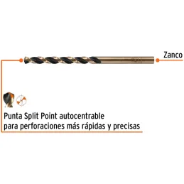Brocas Metal HSS 4.5mm xL80mm Truper 14133 Truper-Brocas Metal HSS 4.5mm xL80mm Truper 14133 Punta Split Point autocentrable par