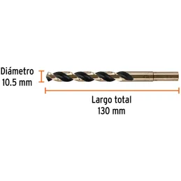 Brocas Metal HSS 10.5mm xL133mm Truper 14327 Truper-Brocas Metal HSS 10.5mm xL133mm Truper 14327 Punta Split Point autocentrable