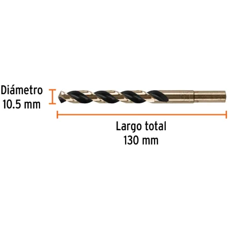 Brocas Metal HSS 10.5mm xL133mm Truper 14327 Truper-Brocas Metal HSS 10.5mm xL133mm Truper 14327 Punta Split Point autocentrable