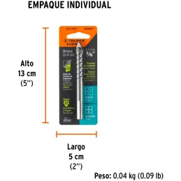 Broca para Vidrios y Azulejos 3/8" x4" Carburo de Tungsteno, Truper 101829 Truper-Broca para Vidrios y Azulejos 3/8" x4" Carburo
