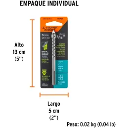 Broca para Vidrios y Azulejos 5/16" x4" Carburo de Tungsteno, Truper 101828 Truper-Broca para Vidrios y Azulejos 5/16" x4" Carbu