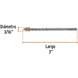 Broca para Vidrios y Azulejos 3/16" x3" Carburo de Tungsteno, Truper 101826 Truper-Broca para Vidrios y Azulejos 3/16" x3" Carbu