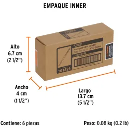 Broca para Vidrios y Azulejos 3/16" x3" Carburo de Tungsteno, Truper 101826 Truper-Broca para Vidrios y Azulejos 3/16" x3" Carbu