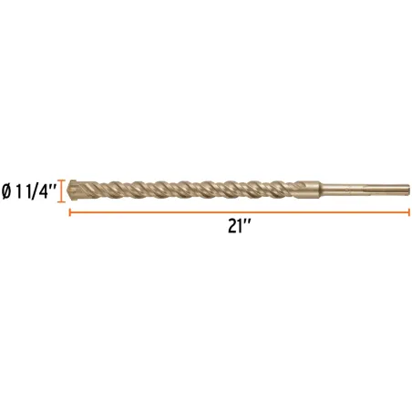 Brocas SDS Max 1-1/4" x21" Concreto Truper 101466 Truper-Brocas SDS Max 1-1/4" x21" Concreto Truper 101466 Para perforaciones en