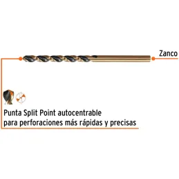 Brocas Metal HSS 4mm xL75mm Truper 14132 Truper-Brocas Metal HSS 4mm xL75mm Truper 14132 Punta Split Point autocentrable para pe