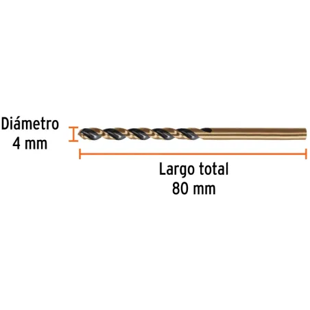 Brocas Metal HSS 4mm xL75mm Truper 14132 Truper-Brocas Metal HSS 4mm xL75mm Truper 14132 Punta Split Point autocentrable para pe