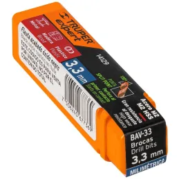 Brocas Metal HSS 3.3mm xL65mm Truper 14129 Truper-Brocas Metal HSS 3.3mm xL65mm Truper 14129 Punta Split Point autocentrable par