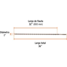 Brocas SDS Max 1" x36" Concreto Truper 101462 Truper-Brocas SDS Max 1" x36" Concreto Truper 101462 Para perforaciones en concret