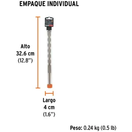 Brocas SDS Plus 3/4 x10" Concreto Truper 101148 Truper-Brocas SDS Plus 3/4 x10" Concreto Truper 101148 Para perforaciones en con