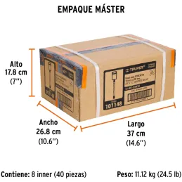 Brocas SDS Plus 3/4 x10" Concreto Truper 101148 Truper-Brocas SDS Plus 3/4 x10" Concreto Truper 101148 Para perforaciones en con