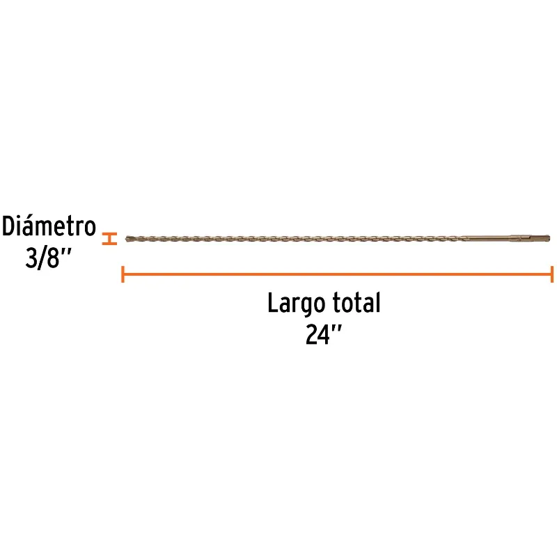 Brocas SDS Plus 3/8" x24" Concreto Truper 101146 Truper-Brocas SDS Plus 3/8" x24" Concreto Truper 101146 Para perforaciones en c