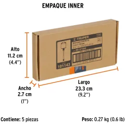 Brocas SDS Plus 3/16" x6" Concreto, Truper 101143 Truper-Brocas SDS Plus 3/16" x6" Concreto, Truper 101143 Para perforaciones en