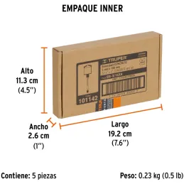Brocas SDS Plus 3/16" x4" Concreto, Truper 101142 Truper-Brocas SDS Plus 3/16" x4" Concreto, Truper 101142 Para perforaciones en