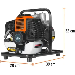 Motobombas 1" 1.5HP 100L Motor Gasolina 42cc 2T 20m Truper 101110 Truper-Motobombas 1" 1.5HP 100L Motor Gasolina 42cc 2T 20m Tru