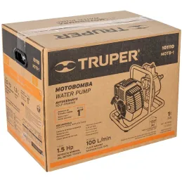 Motobombas 1" 1.5HP 100L Motor Gasolina 42cc 2T 20m Truper 101110 Truper-Motobombas 1" 1.5HP 100L Motor Gasolina 42cc 2T 20m Tru