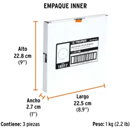 Discos de Sierra 7-1/4" 48Dientes C5/8" Plastico Madera carburo de tungsteno, Truper 18317 Truper-Discos de Sierra 7-1/4" 48Dien