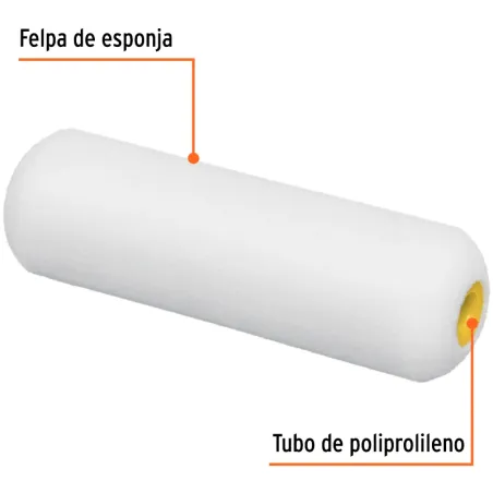 Repuesto para Rodillo 4" 13903 ROPI-410E Esponja, Truper 13907 Truper-Repuesto para Rodillo 4" 13903 ROPI-410E Esponja, Truper 1