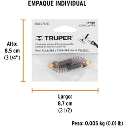 Carbon de Repuesto Pulidora 16626 13494 15059 16713 PULA-7A3, Truper 16739 Truper-Carbon de Repuesto Pulidora 16626 13494 15059 