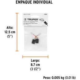 Bolsa con 2 carbones de repuesto para 16683 ESMA-4-1/2A9 Truper 11013 Truper-Bolsa con 2 carbones de repuesto para 16683 ESMA-4-