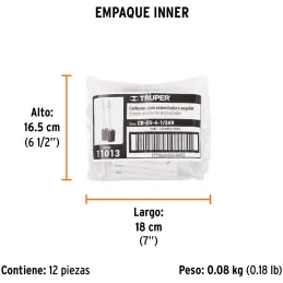 Bolsa con 2 carbones de repuesto para 16683 ESMA-4-1/2A9 Truper 11013 Truper-Bolsa con 2 carbones de repuesto para 16683 ESMA-4-