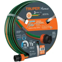 Mangueras 1/2" x20m 3capas Reforzada ConexionesPlasticas Truper 16052 Truper-Mangueras 1/2" x20m 3capas Reforzada ConexionesPlas